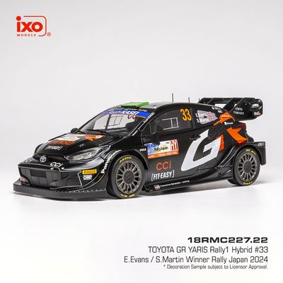 1:18 Ixo - Toyota GR Yaris Rally1 Hybrid #33 Rally Japan E.Evans S.Martin 1:18 Ixo - Toyota GR Yaris Rally1 Hybrid #33 Rally Japan E.Evans S.Martin