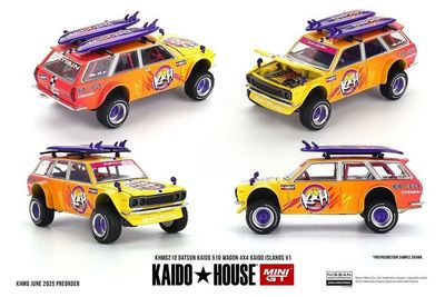 1:64 Mini GT - 1969 Datsun 510 Wagon 4x4 Kaido Islands V1 1:64 Mini GT - 1969 Datsun 510 Wagon 4x4 Kaido Islands V1