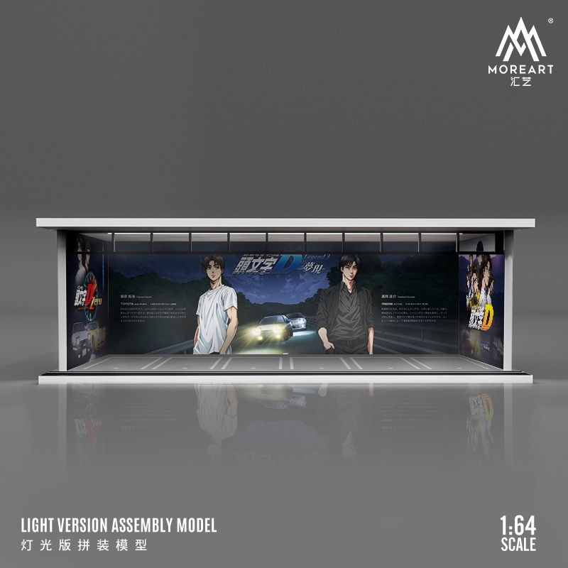 1:64 Black Box Diorama (MoreArt) - Parking Garage Initial D  *With Light*