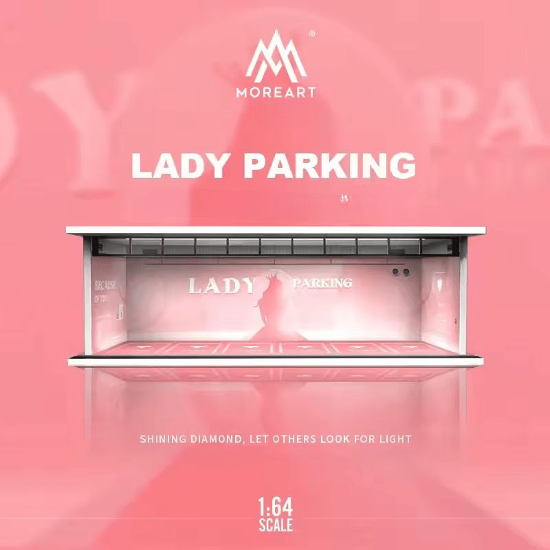 1:64 Black Box Diorama (MoreArt) - Parking Garage Lady *With Light*