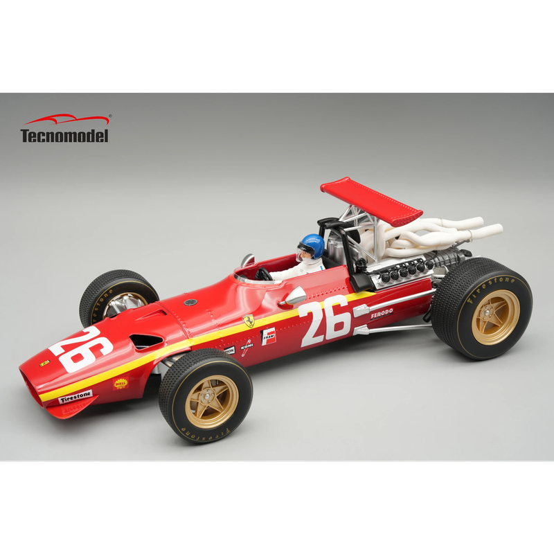 1:18 Tecnomodel - Ferrari F1 312 Scuderia Ferrari #26 Winner French GP 1968 J. Ickx *With Dirver Figure* 1:18 Tecnomodel - Ferrari F1 312 Scuderia Ferrari #26 Winner French GP 1968 J. Ickx *With Dirver Figure*