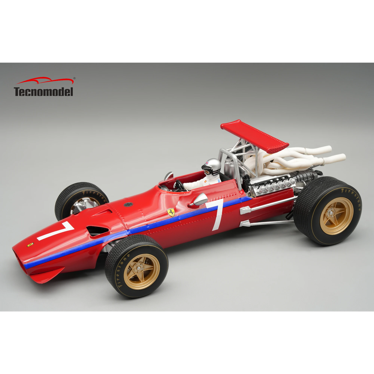 1:18 Tecnomodel - Ferrari F1 312 Scuderia Ferrari #7 Watkins Glen GP 1968 D. Bell *With Dirver Figure*