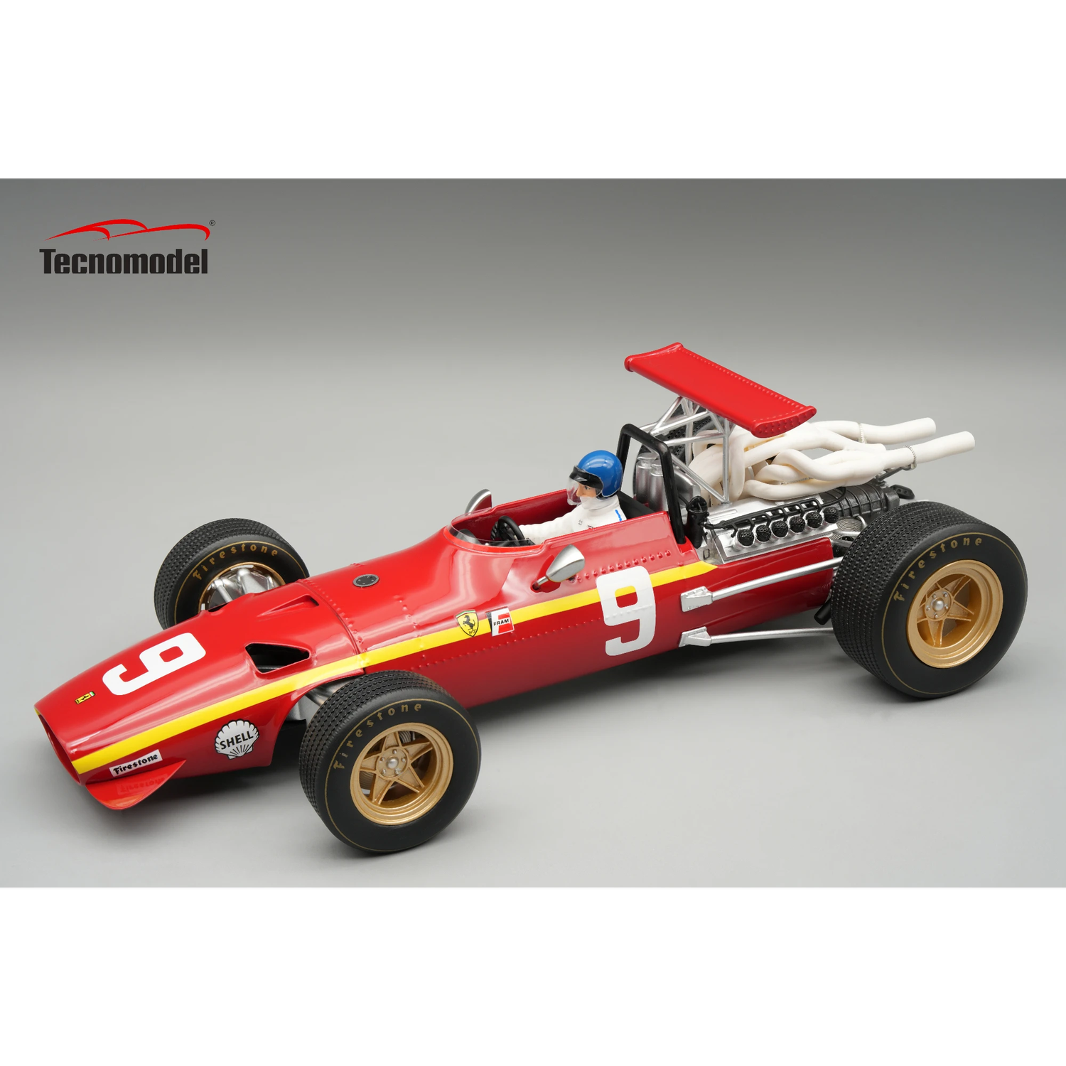 1:18 Tecnomodel - Ferrari F1 312 Scuderia Ferrari #9 Nurburgring GP 1968 J. Ickx *With Dirver Figure*
