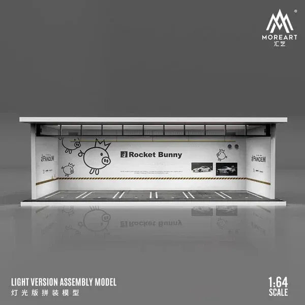 1:64 Black Box Diorama (MoreArt) - Parking Garage Rocket Bunny *With Light*
