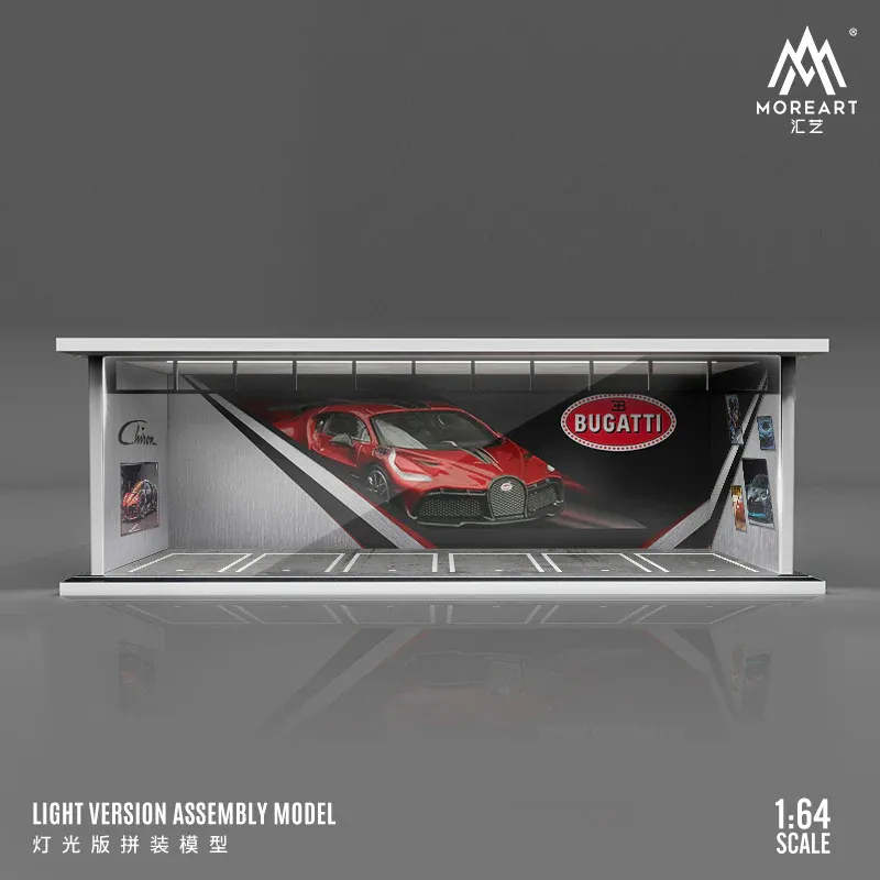 1:64 Black Box Diorama (MoreArt) - Parking Garage Bugatti *With Light*