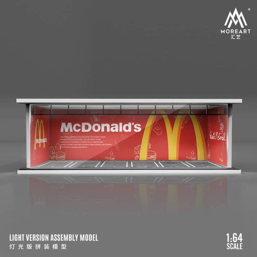 1:64 Black Box Diorama (MoreArt) - Parking Garage Mcdonalds *With Light*
