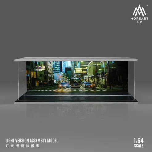 1:64 Black Box Diorama (MoreArt) - Parking Garage Cityscape *With Light*