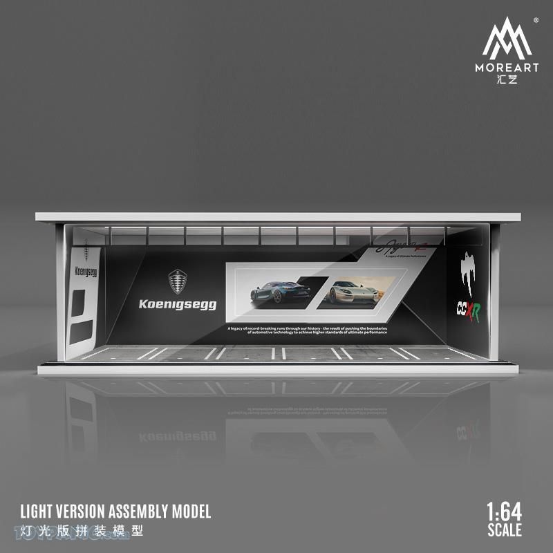 1:64 Black Box Diorama (MoreArt) - Parking Garage Koenigsegg *With Light*