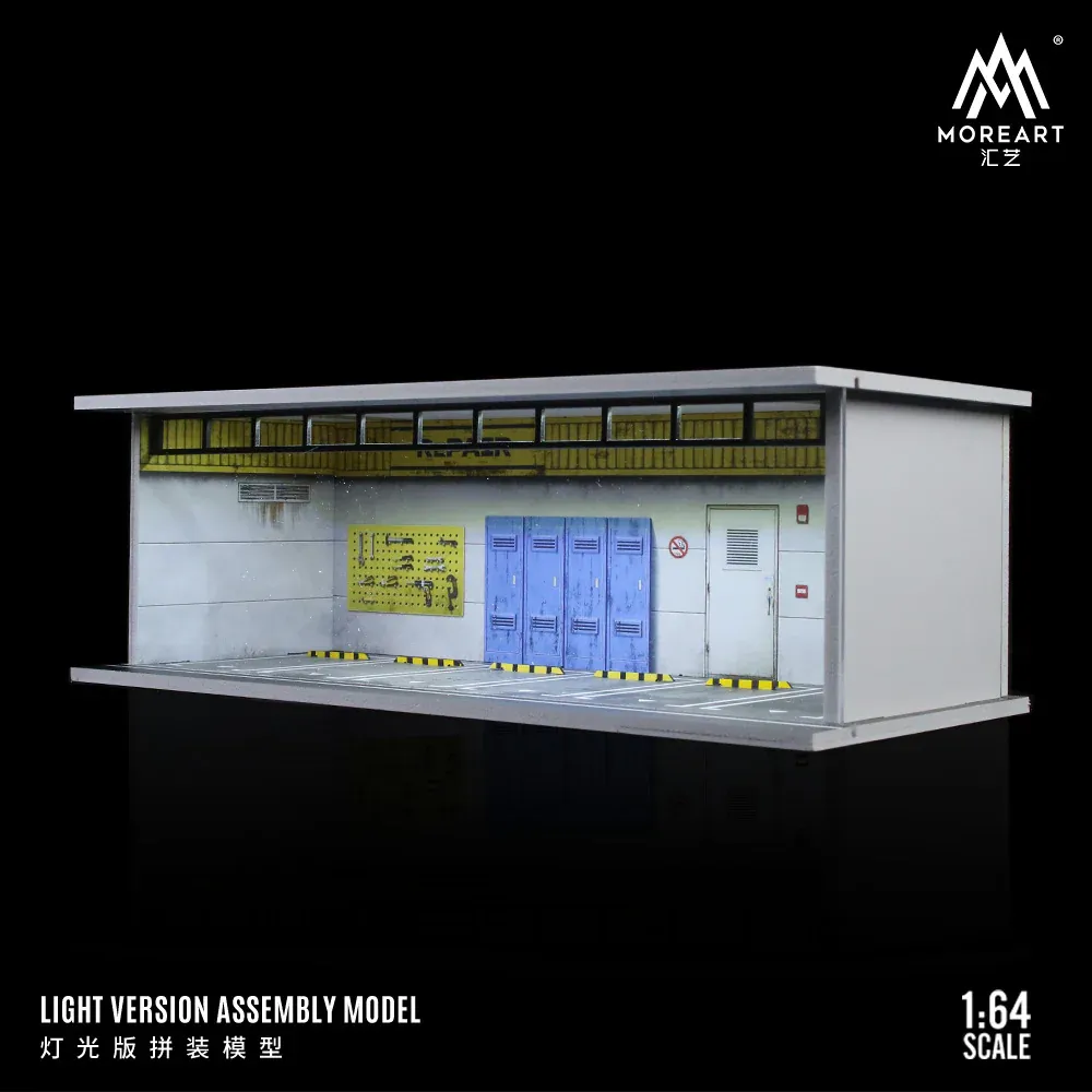 1:64 Black Box Diorama (MoreArt) - Parking Garage Parking Lot *With Light*