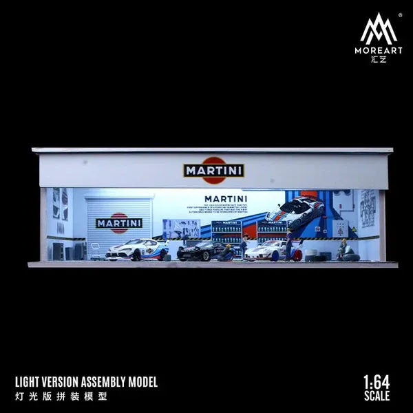 1:64 Black Box Diorama (MoreArt) - Parking Garage Martini *With Light* *CAr & Deko not included!*