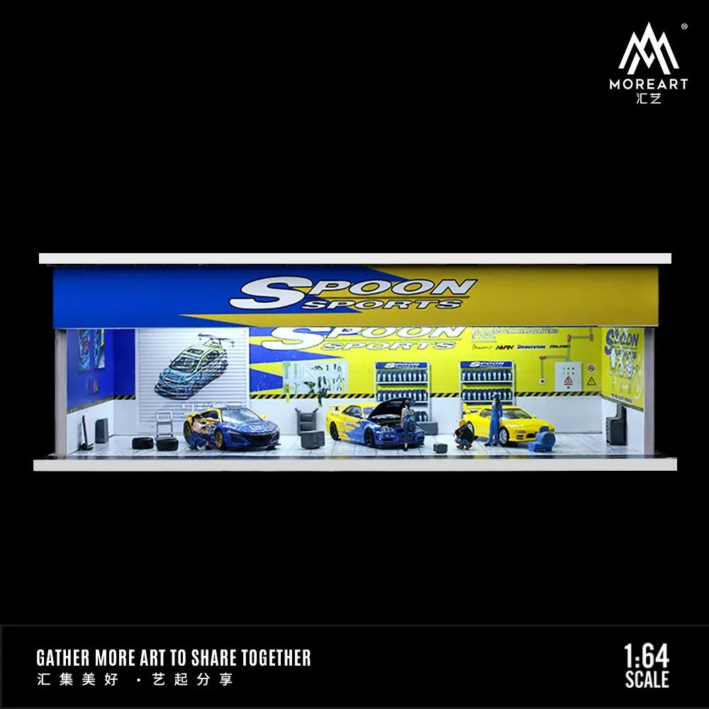 1:64 Black Box Diorama (MoreArt) - Parking Garage Spoon *With Light* *CAr & Deko not included!*