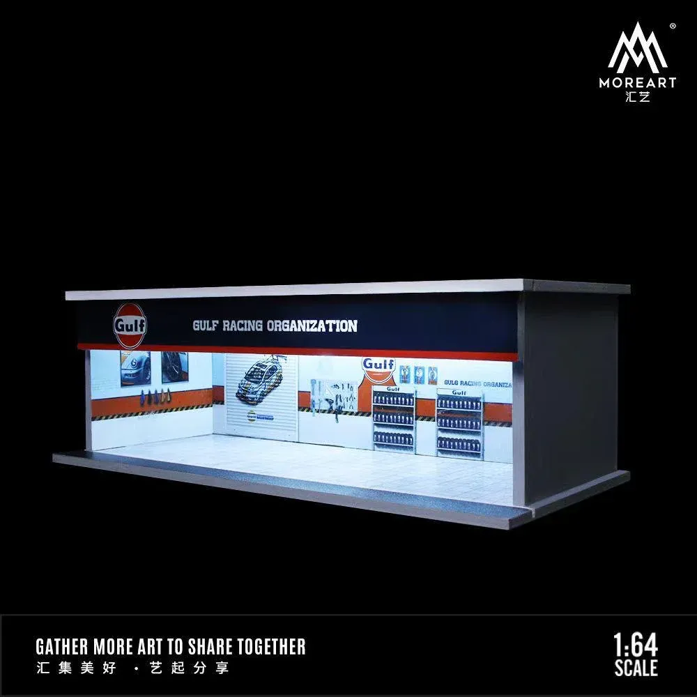 1:64 Black Box Diorama (MoreArt) - Parking Garage Gulf *With Light* *CAr & Deko not included!*