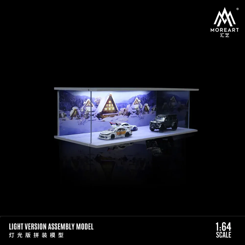 1:64 Black Box Diorama (MoreArt) - Diorama Snow Scene *With Light* *Without Cars*