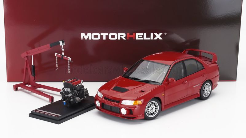 1:18 Motorhelix - 1999 Mitsubishi Lancer Evo IV Red *Withe Extra Engine & Accessories* 1:18 Motorhelix - 1999 Mitsubishi Lancer Evo IV Red *Withe Extra Engine & Accessories*