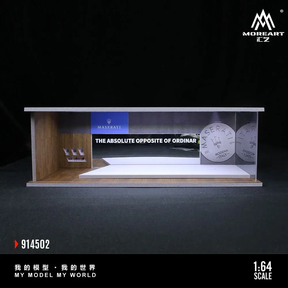 1:64 Black Box Diorama (MoreArt) - Diorama Maserati Show Room *With Light*