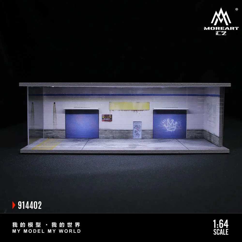 1:64 Black Box Diorama (MoreArt) - Diorama Garage *With Light*