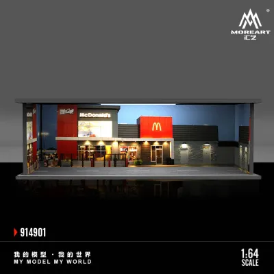 1:64 Black Box Diorama (MoreArt) - Diorama McDonald's *With Light*