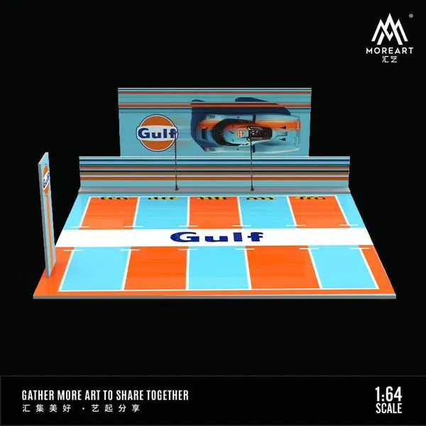 1:64 Black Box Diorama (MoreArt) - Diorama Gulf Parking Lot *Without Cars* 1:64 Black Box Diorama (MoreArt) - Diorama Gulf Parking Lot *Without Cars*