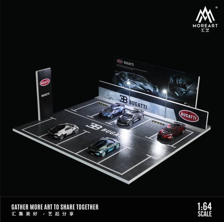 1:64 Black Box Diorama (MoreArt) - Diorama Bugatti Parking Lot *Without Cars*
