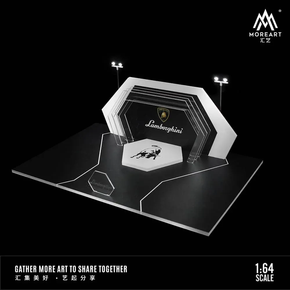 1:64 Black Box Diorama (MoreArt) - Diorama Lamborghini *With Light*