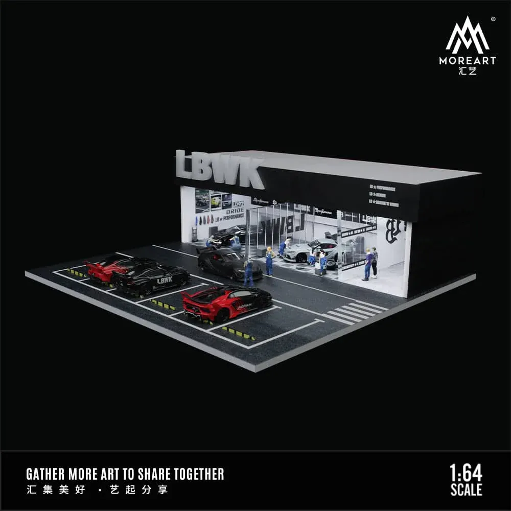 1:64 Black Box Diorama (MoreArt) - Diorama LBWK Showroom *With Lights* *Without Cars*