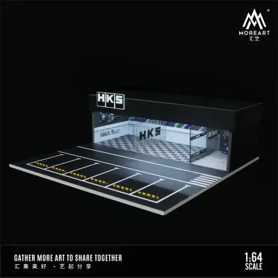 1:64 Black Box Diorama (MoreArt) - Diorama HKS Garage *With Lights* *Without Cars* 1:64 Black Box Diorama (MoreArt) - Diorama HKS Garage *With Lights* *Without Cars*