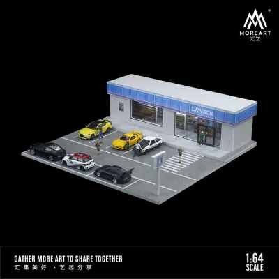 1:64 Black Box Diorama (MoreArt) - Diorama Lawson Parking Lot *With Lights* *Without Cars*