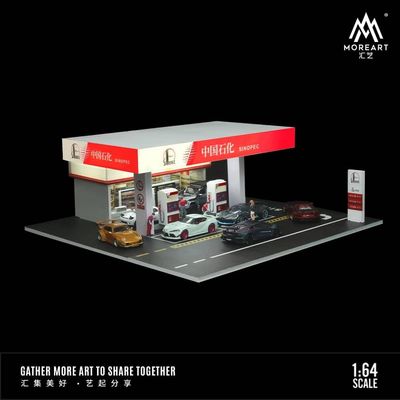 1:64 Black Box Diorama (MoreArt) - Diorama Sinopac Gas Station *With Lights* *Without Cars* 1:64 Black Box Diorama (MoreArt) - Diorama Sinopac Gas Station *With Lights* *Without Cars*