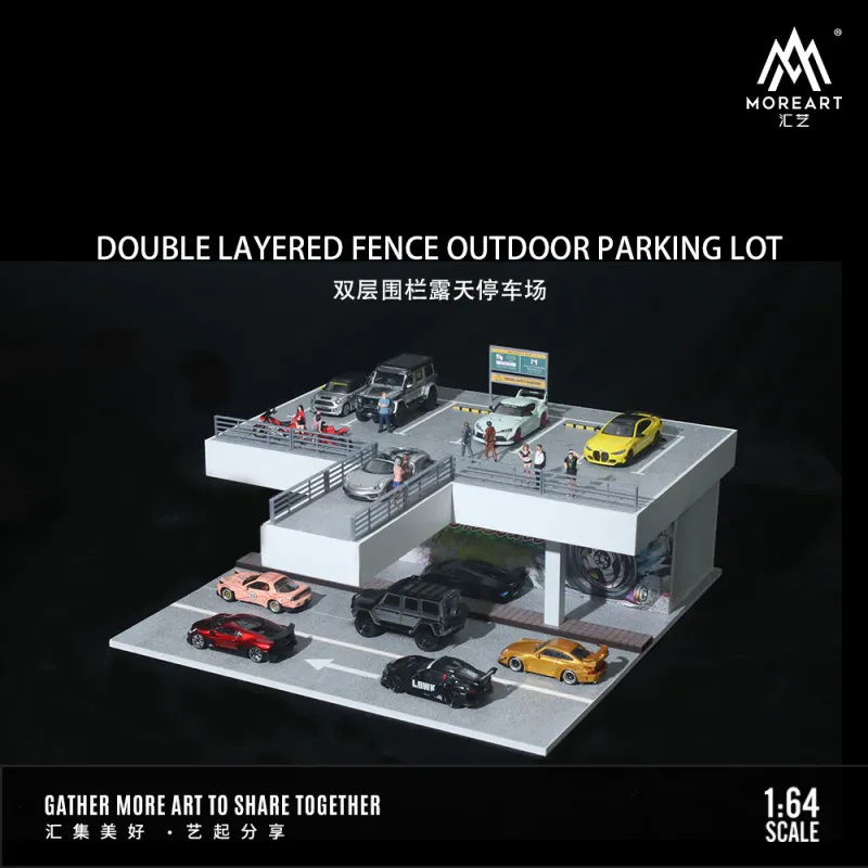1:64 Black Box Diorama (MoreArt) - Diorama Parking lot *Without Cars*