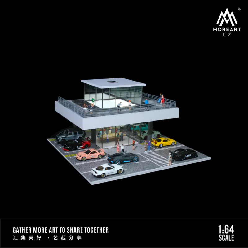 1:64 Black Box Diorama (MoreArt) - Diorama Apple store *With Lights* *Without Cars*
