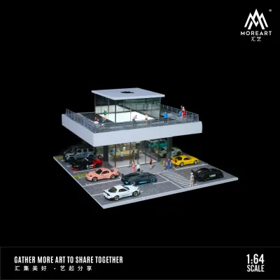1:64 Black Box Diorama (MoreArt) - Diorama Apple store *With Lights* *Without Cars*