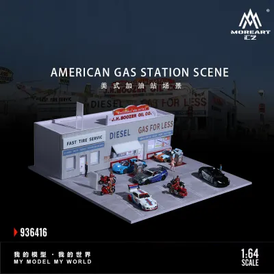 1:64 Black Box Diorama (MoreArt) - Diorama Gas Station *Without Cars* 1:64 Black Box Diorama (MoreArt) - Diorama Gas Station *Without Cars*