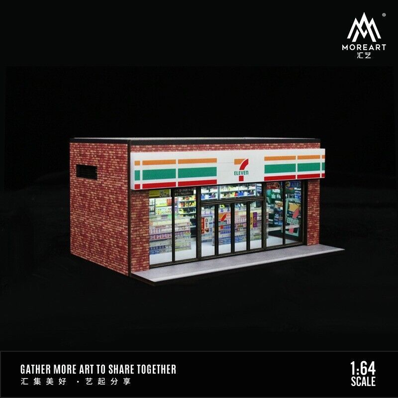 1:64 Black Box Diorama (MoreArt) - Diorama 7-Eleven *With Lights* *Without Cars*