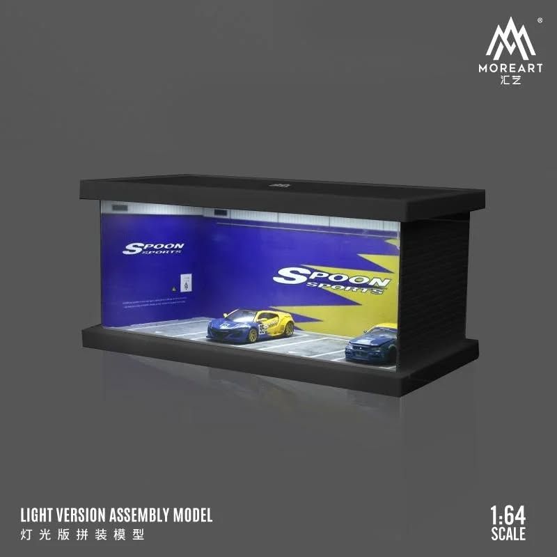 1:64 Black Box Diorama (MoreArt) - Diorama Spoon Parking Lot *With Lights* *Without Cars*