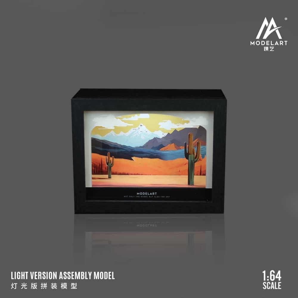 1:64 Black Box Diorama (MoreArt) - Photo Frame Desert Scenery *With Lights* *Without Cars*