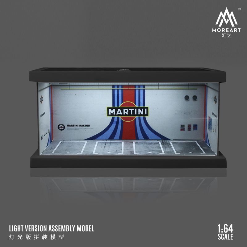 1:64 Black Box Diorama (MoreArt) - Diorama Martini Parking Lot *With Lights* *Without Cars*
