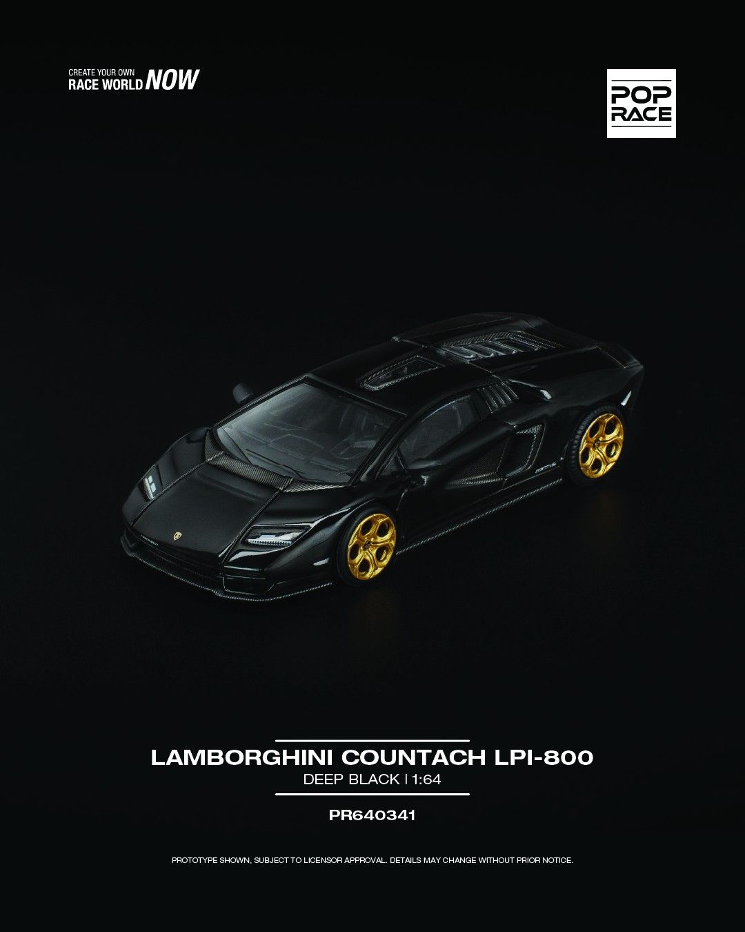 1:64 Pop Race Limited - Lamborghini Countach LPI 800-4, deep black