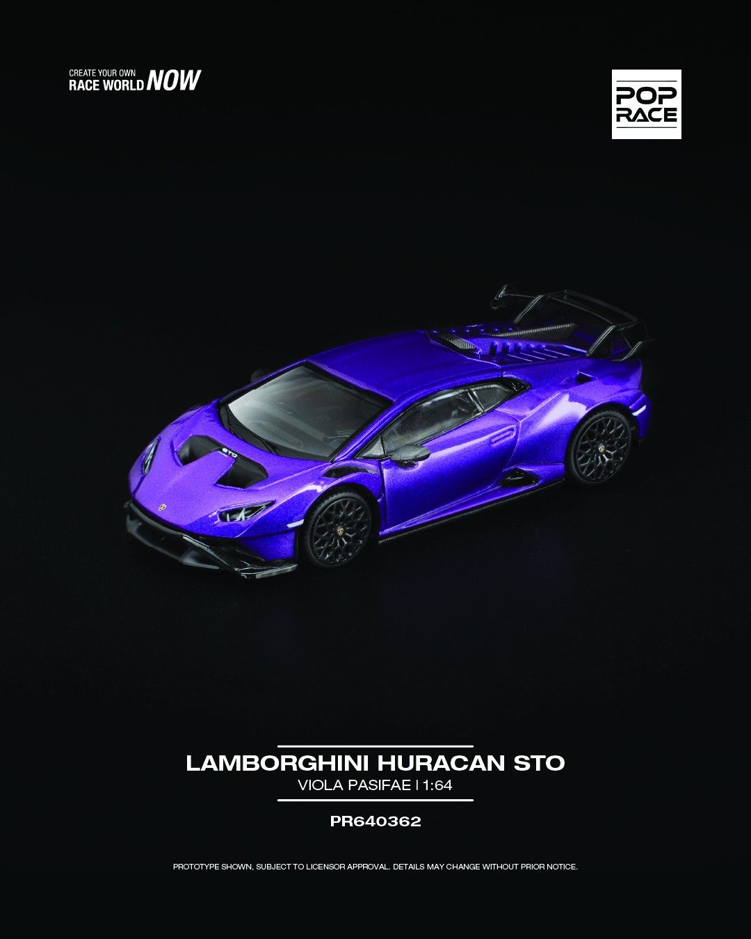 1:64 Pop Race Limited - Lamborghini Huracan STO, viola pasifae