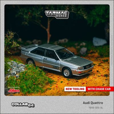 1:64 Tarmac - Audi Quattro, silver 1:64 Tarmac - Audi Quattro, silver