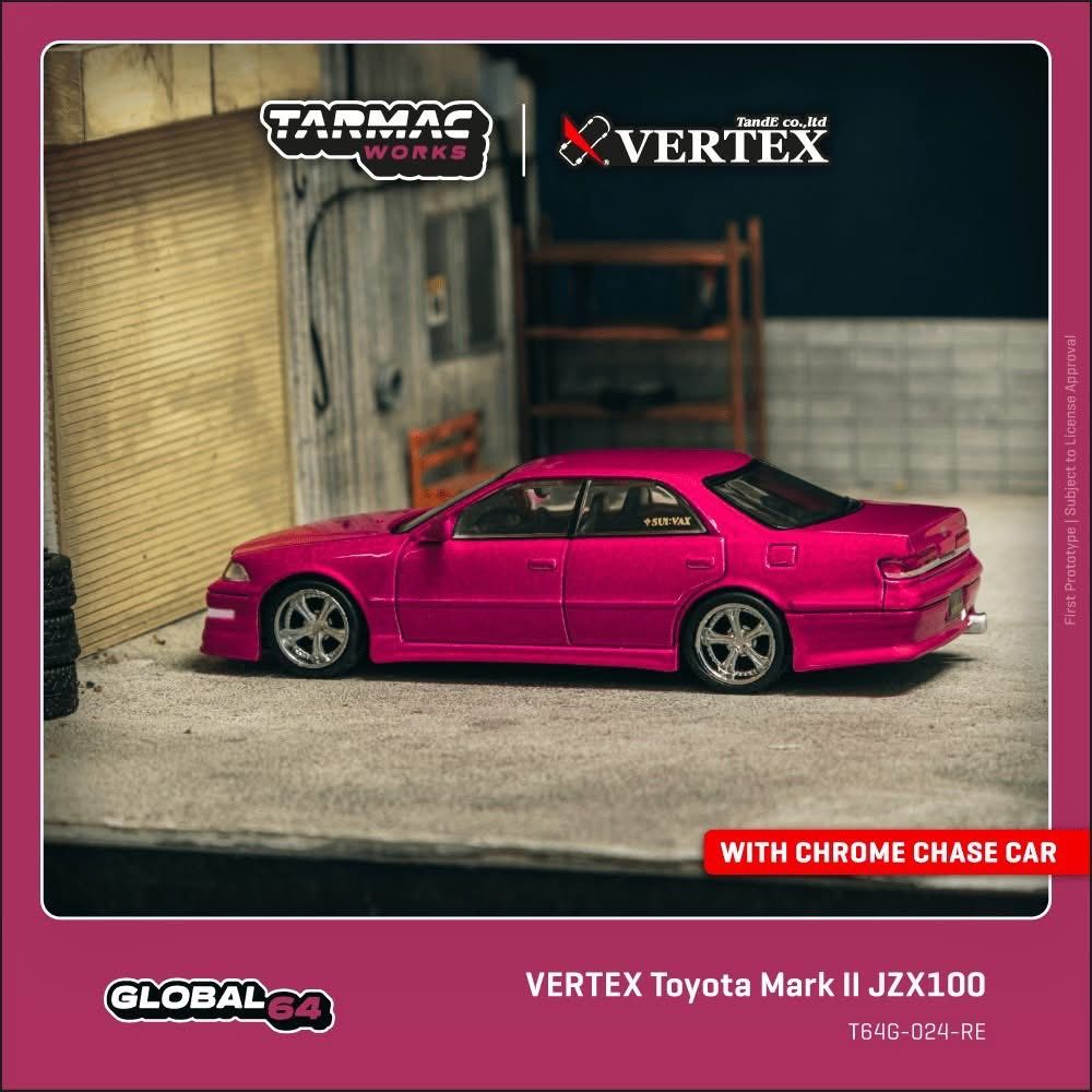 1:64 Tarmac - VERTEX Toyota Mark II JZX100 red metallic