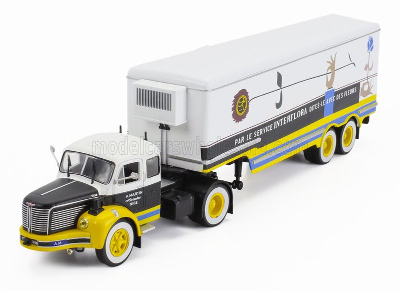 1:43 Altaya - BERLIET - TLR 10M TRUCK SEMI-FRIGO INTERFLORA TRANSPORTS 1956 *Ohne Verpackung* 1:43 Altaya - BERLIET - TLR 10M TRUCK SEMI-FRIGO INTERFLORA TRANSPORTS 1956 *Ohne Verpackung*