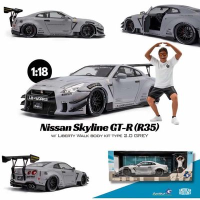 1:18 Solido - 2018 Nissan GT-R (R35) Liberty Walk LB Works V2 *With American Diorama Figure* 1:18 Solido - 2018 Nissan GT-R (R35) Liberty Walk LB Works V2 *With American Diorama Figure*