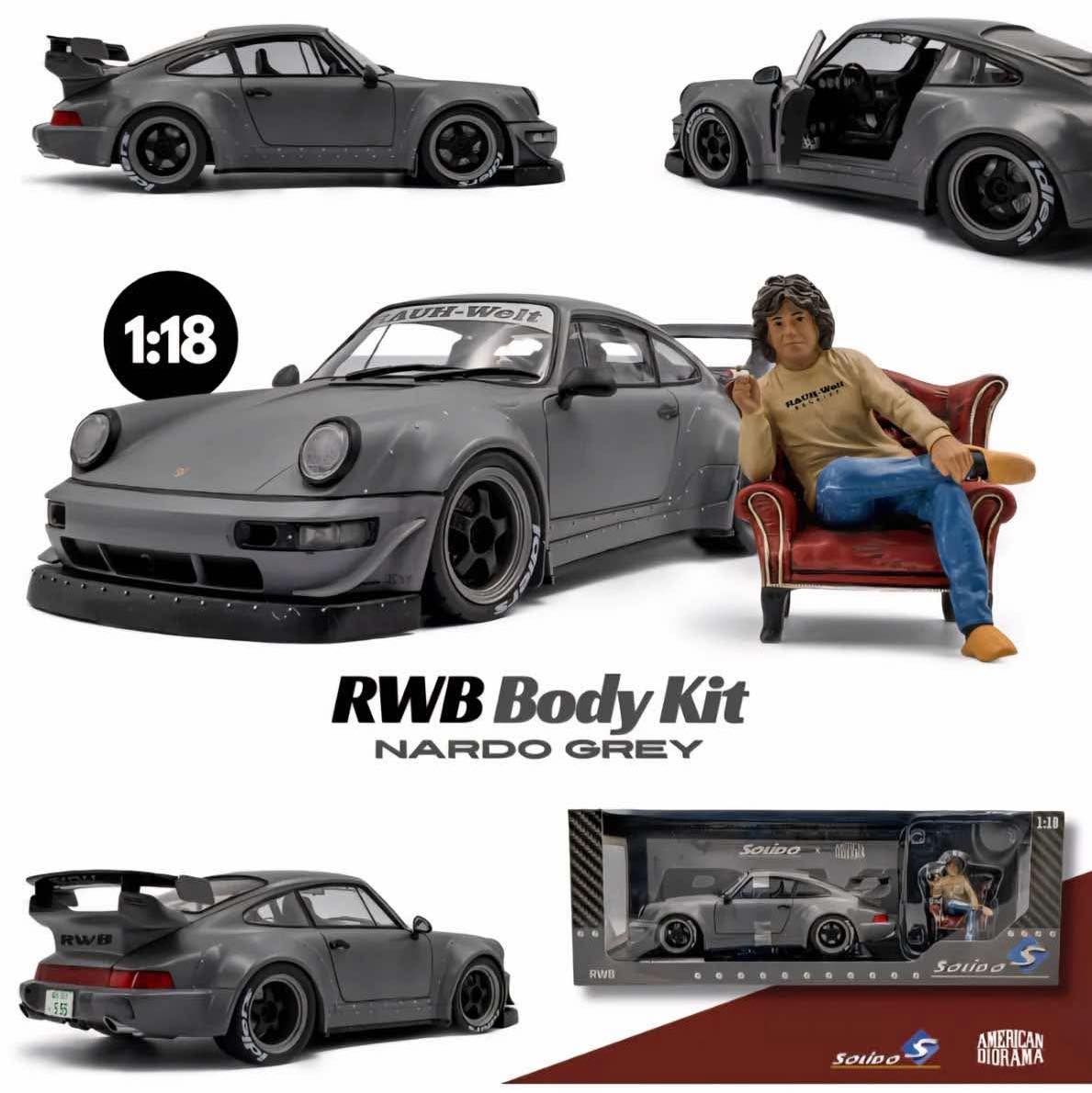 1:18 Solido - 2016 Porsche 911 964 RWB *With American Diorama Figure*