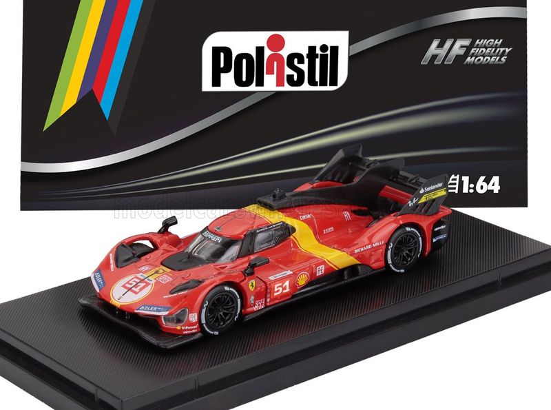 1:64 Polistil - Ferrari 499 P 3.0L V6 Team ferrari AF Corse #51 Winner 24h Le Mans 2023 A.P. Guidi - J. Calado - A. Giovinazzi 1:64 Polistil - Ferrari 499 P 3.0L V6 Team ferrari AF Corse #51 Winner 24h Le Mans 2023 A.P. Guidi - J. Calado - A. Giovinazzi