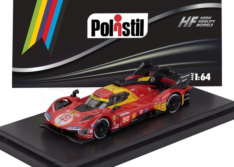 1:64 Polistil - Ferrari 499 P 3.0L V6 Team ferrari AF Corse #50 Winner 24h Le Mans 2024 A. Fuoco - M. Molina - N. Nielson 1:64 Polistil - Ferrari 499 P 3.0L V6 Team ferrari AF Corse #50 Winner 24h Le Mans 2024 A. Fuoco - M. Molina - N. Nielson