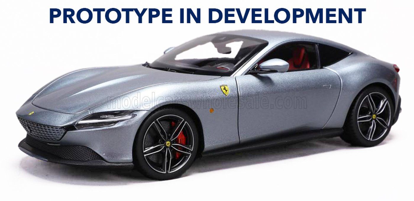 1:18 Polistil - 2019 Ferrari Roma Grigio Titanio *Mit Vitrine*