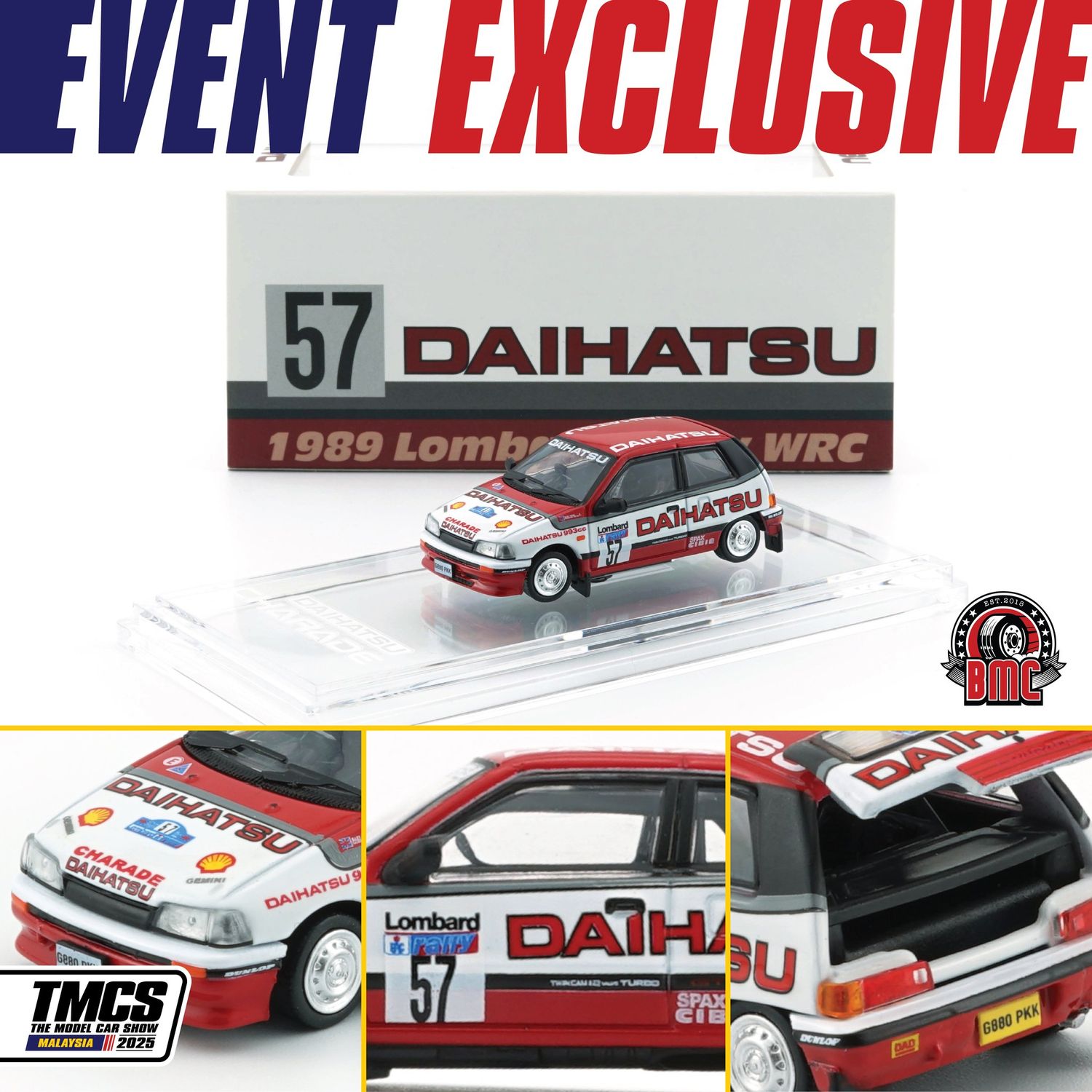 1:64 BM Creations - 1989 Daihatsu Charade, Lombard Rally WRC *Malaysia Excluisive* TMCS2025