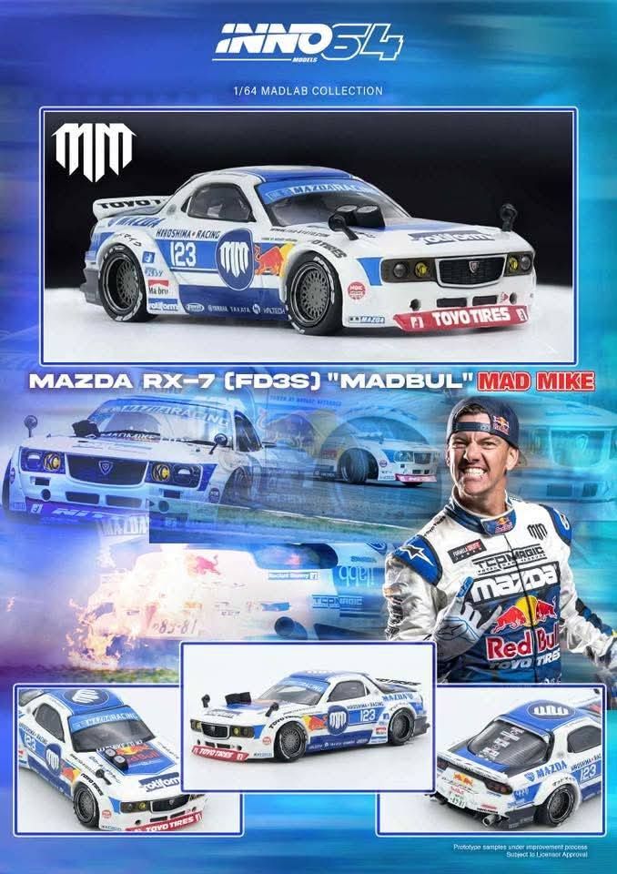 1:64 Inno64 - Mazda RX7 (FD3S) *Pandem Rocket Bunny Madbul Madlab Collection 001