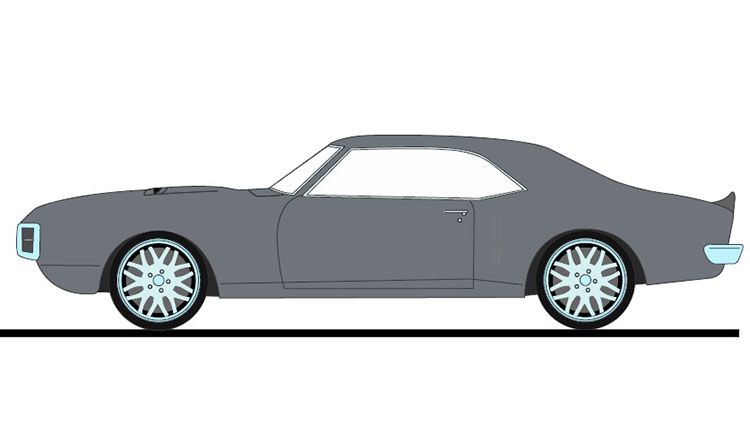 1:18 ACME - 1968 Pontiac Firebird- Street Fighter - Silver Bird Metallic Gun Metal Gray