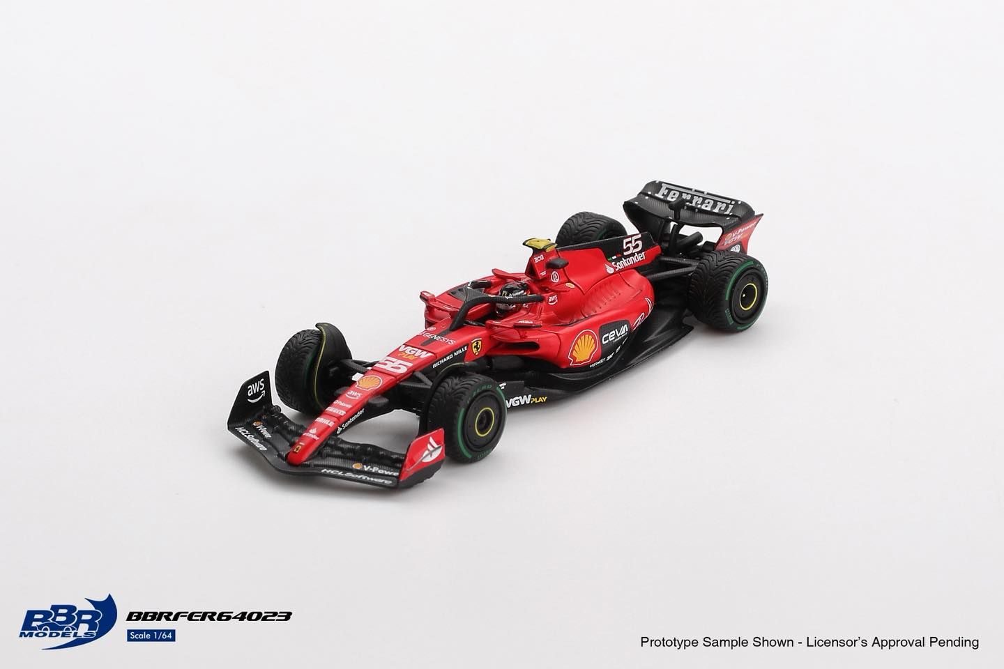 1:64 BBR - Ferrari SF23 #55 C. Sainz Monaco GP 2023